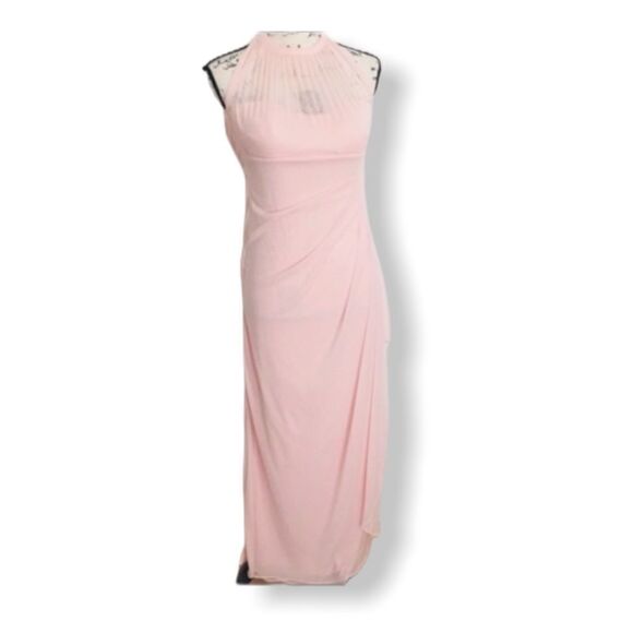 David’s Bridal SZ 0 Long Mesh Dress Illusion Neckline - Picture 2 of 5